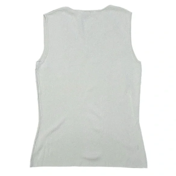 Vintage French Laundry Tan Gray V-Neck Sleeveless Top - Picture 4 of 6